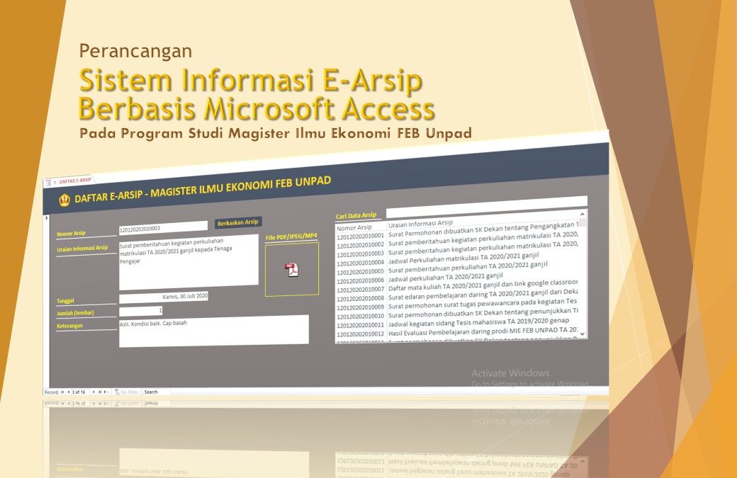 Perancangan Sistem Informasi Elektronik Berbasis Microsoft Access
