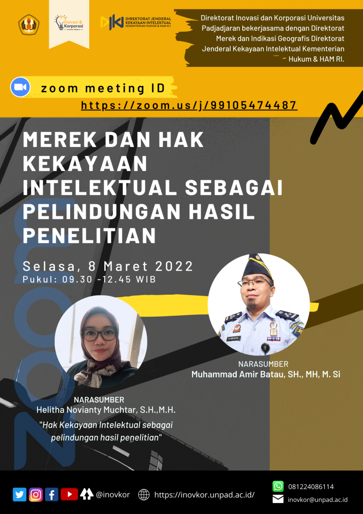 Sosialisasi Merek dan hak kekayaan intelektual sebagai pelindungan hasil penelitian